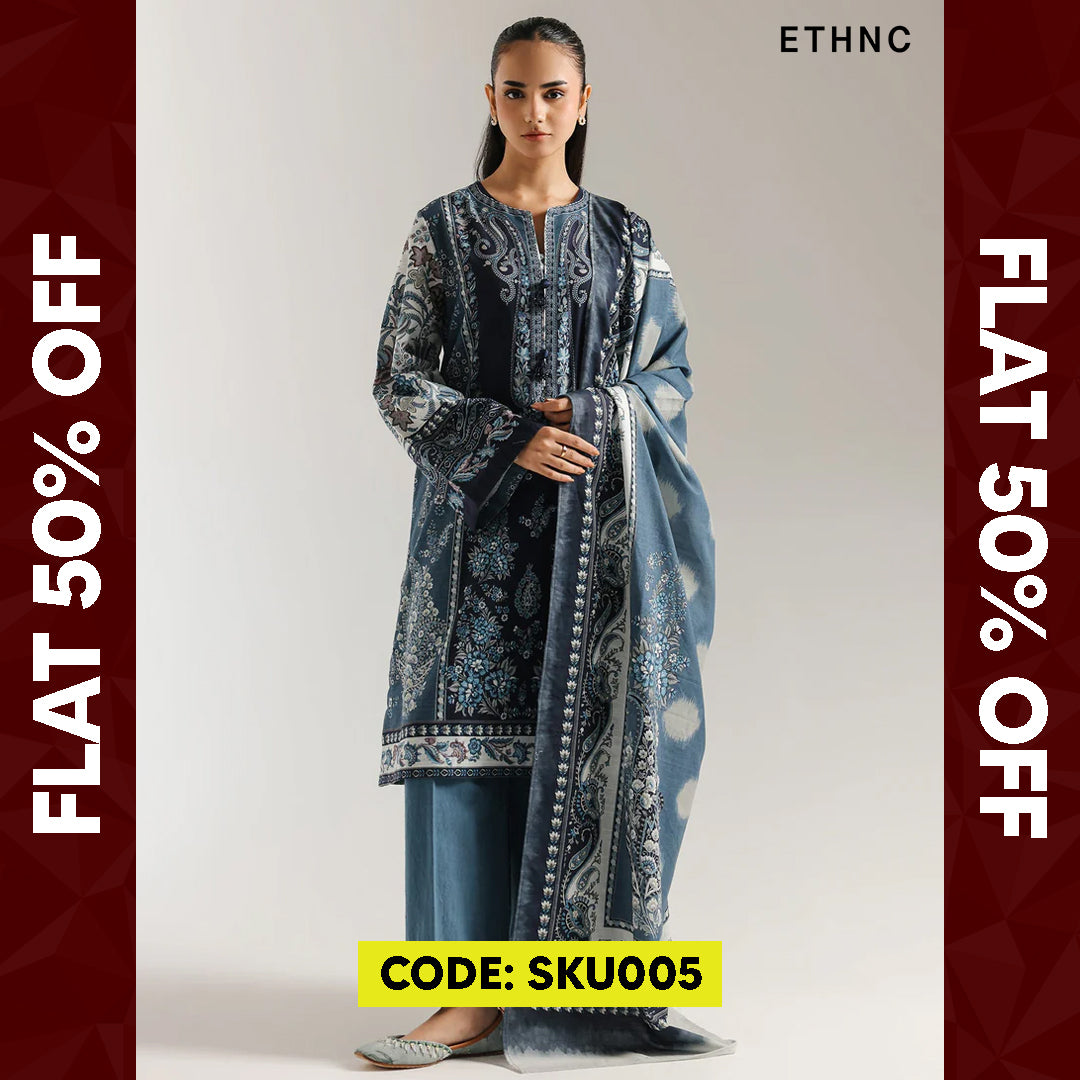 BUY ANY 2 STITCHED 3 PIECE KHADDAR EMBROIDERY SUITS