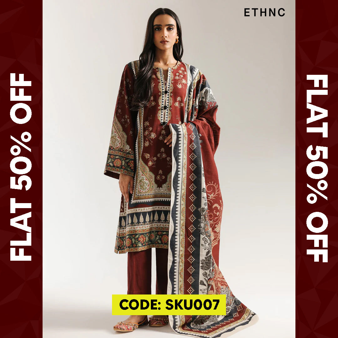 BUY ANY 2 STITCHED 3 PIECE KHADDAR EMBROIDERY SUITS