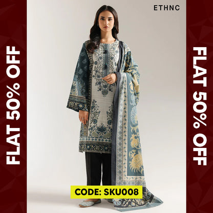 BUY ANY 2 STITCHED 3 PIECE KHADDAR EMBROIDERY SUITS