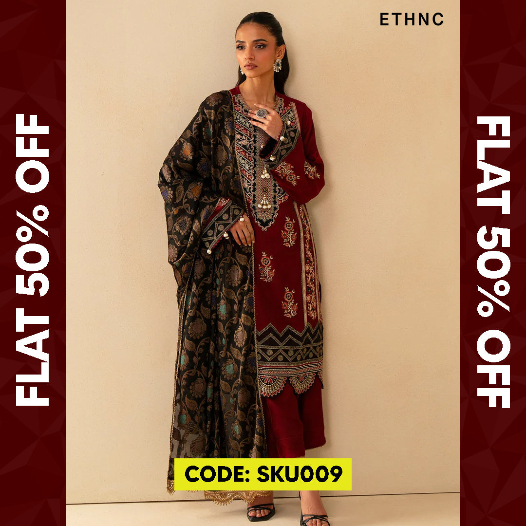 BUY ANY 2 STITCHED 3 PIECE KHADDAR EMBROIDERY SUITS