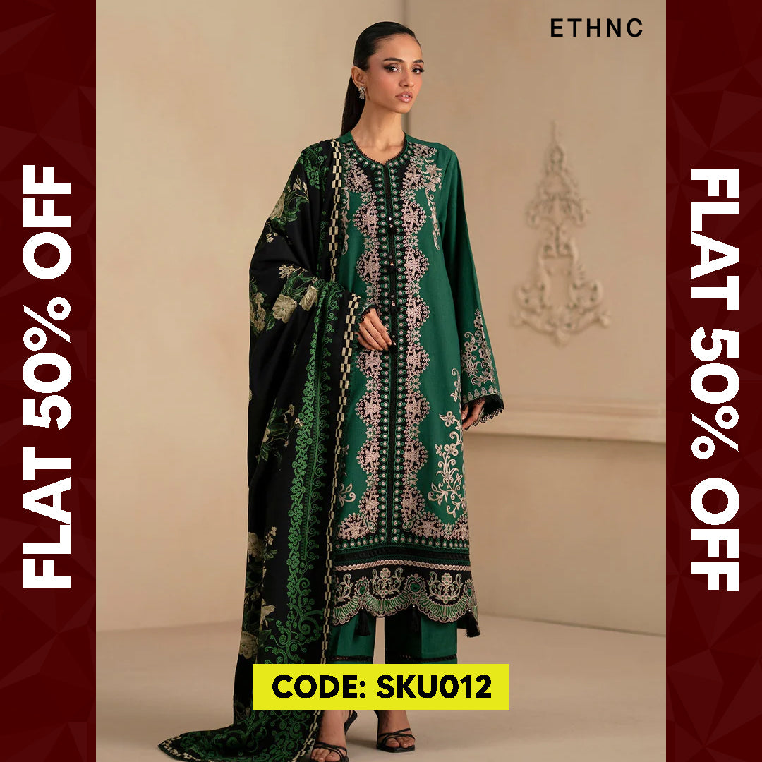 BUY ANY 2 STITCHED 3 PIECE KHADDAR EMBROIDERY SUITS