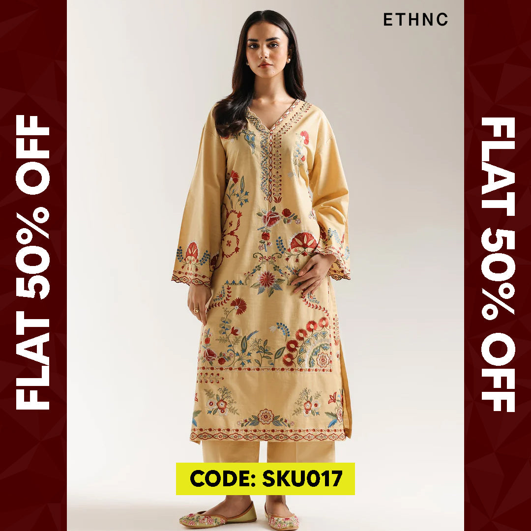 BUY ANY 2 STITCHED 3 PIECE KHADDAR EMBROIDERY SUITS