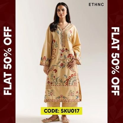 BUY ANY 2 STITCHED 3 PIECE KHADDAR EMBROIDERY SUITS