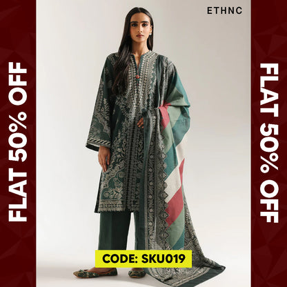 BUY ANY 2 STITCHED 3 PIECE KHADDAR EMBROIDERY SUITS