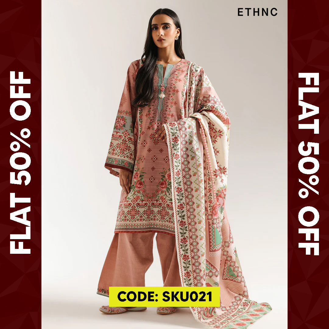 BUY ANY 2 STITCHED 3 PIECE KHADDAR EMBROIDERY SUITS